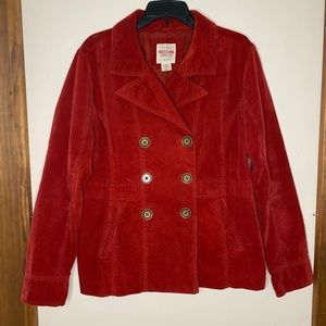 Mossimo Supply Co red double-breasted corduroy jacket in size XXL